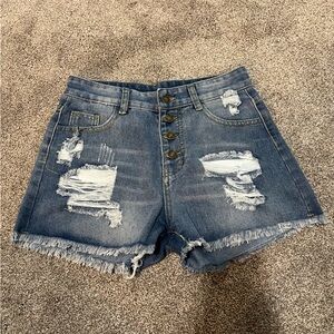 Distressed Denim Women's Shorts